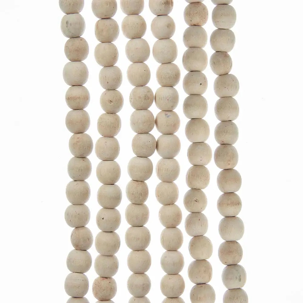 Natural Wood Bead Garland 9’