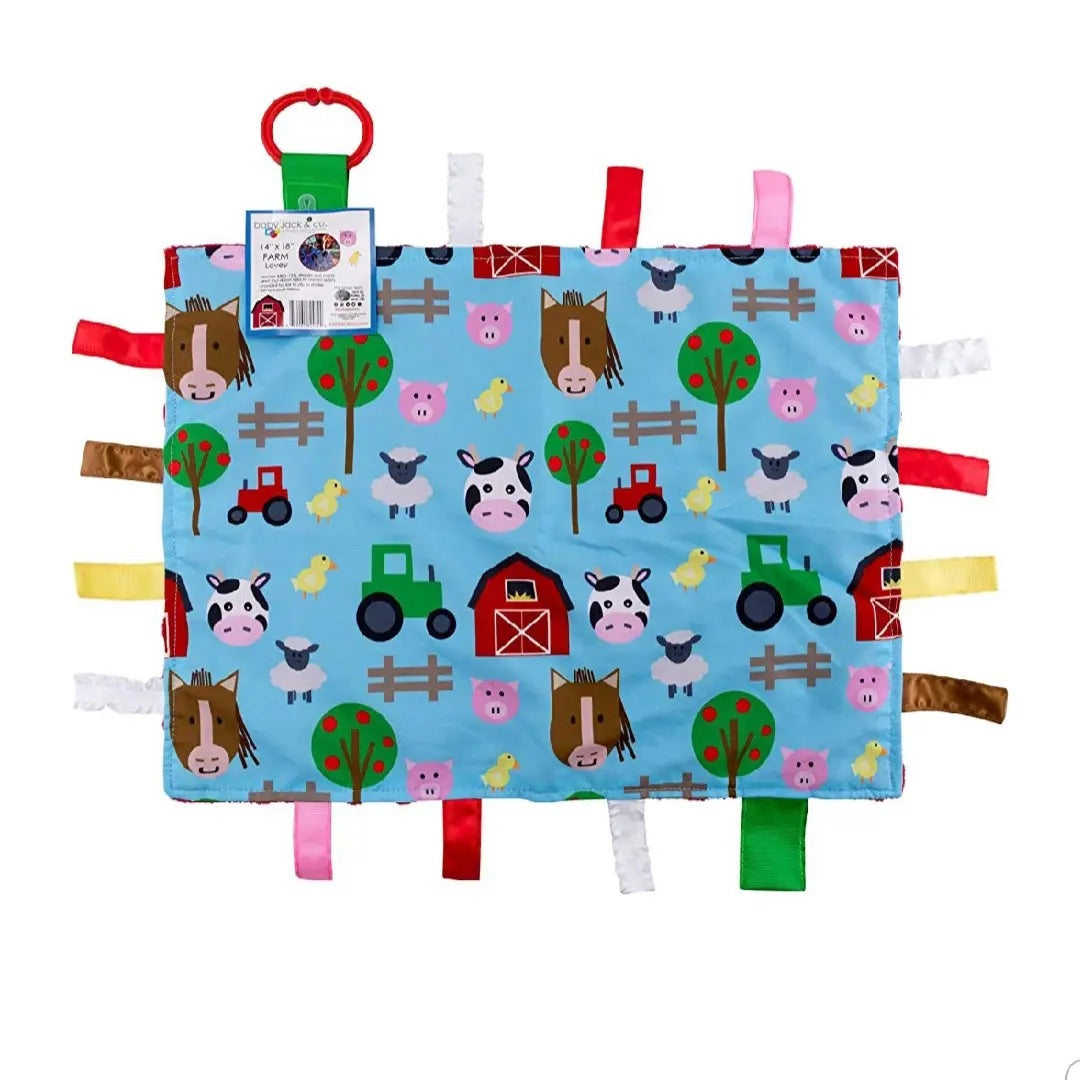 Farm Animals Tag Blanket Lovey