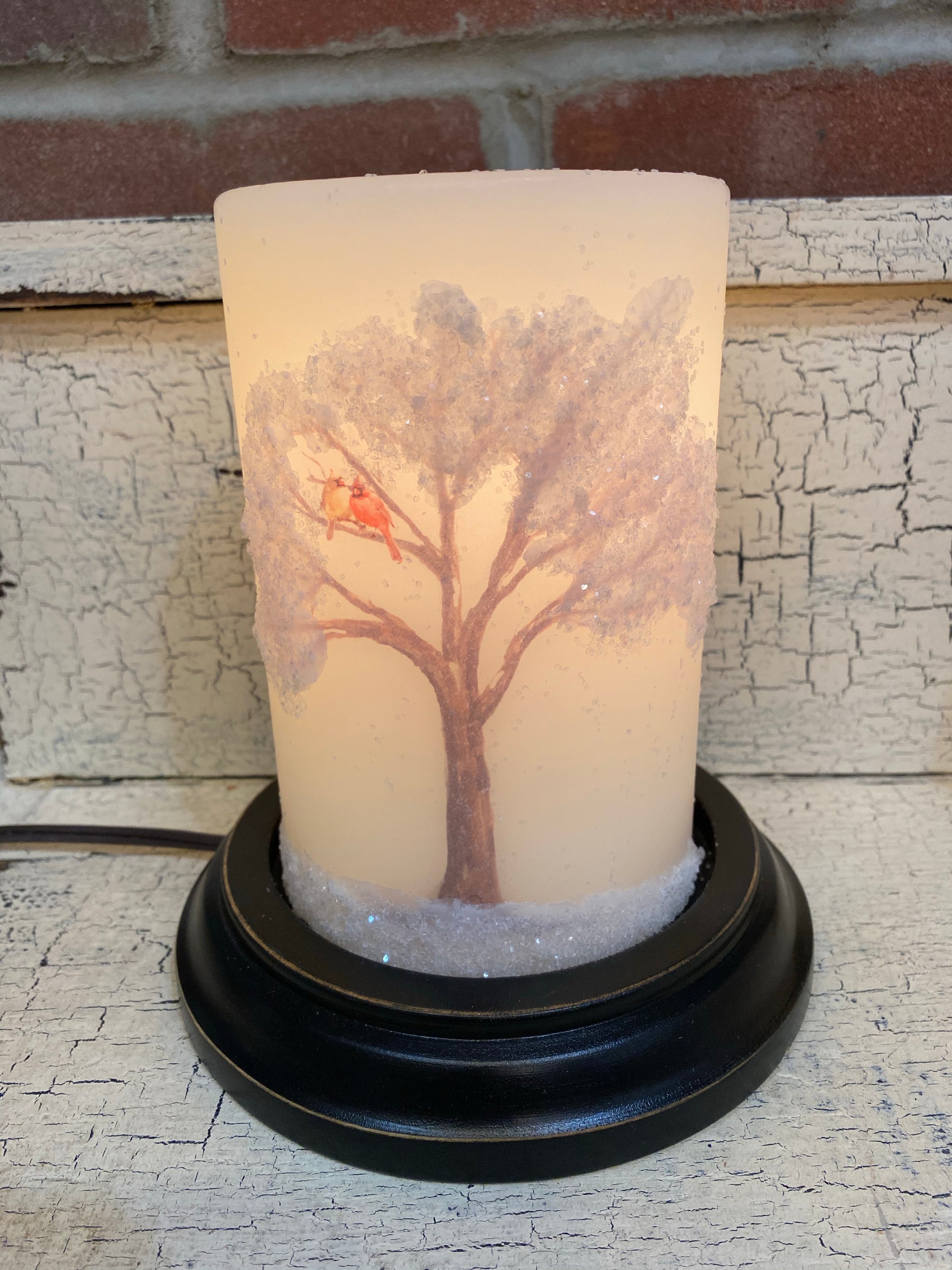 Cardinal Pair Tree Candle Sleeve