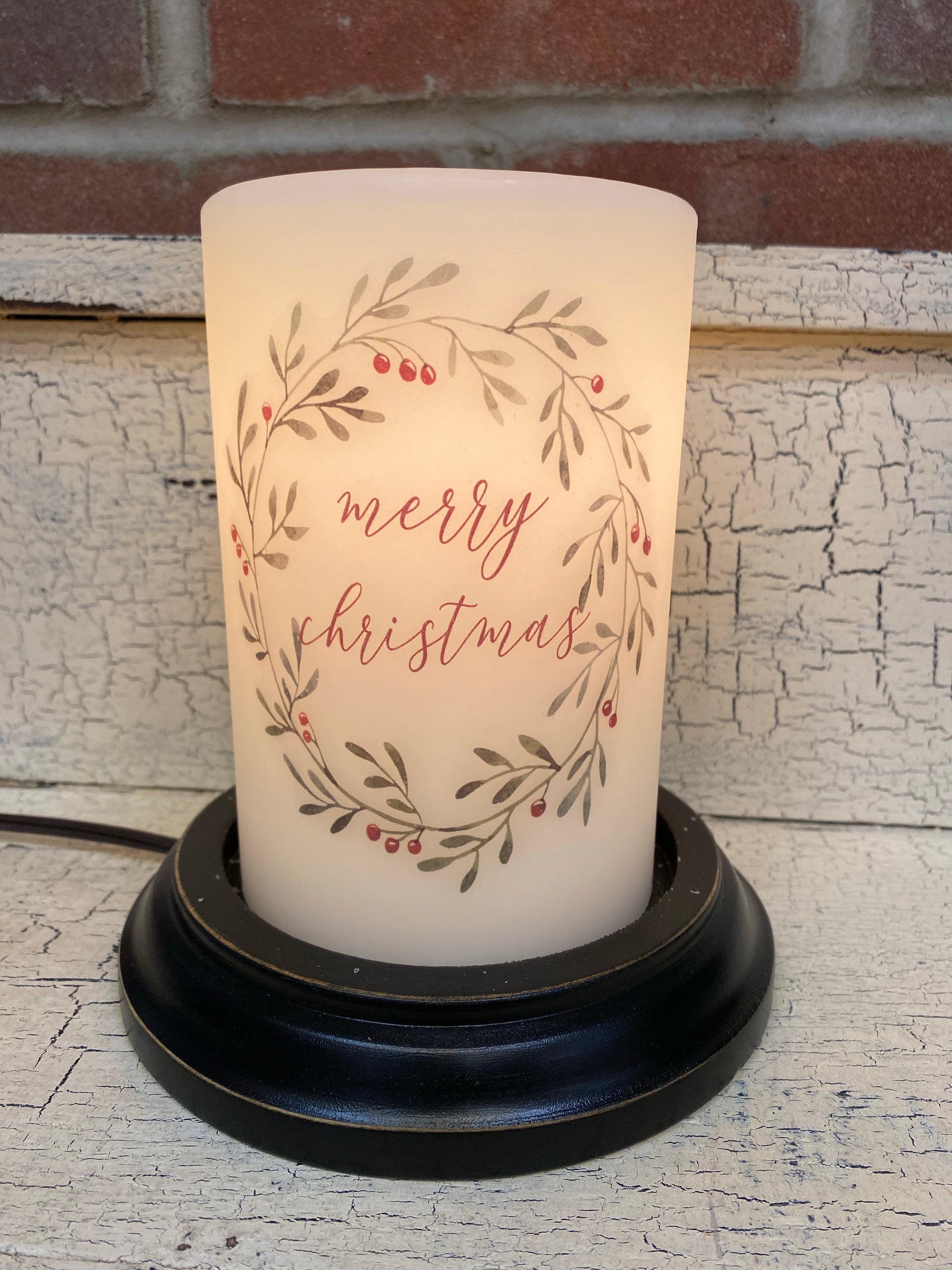 Merry Christmas Wreath Candle Sleeve