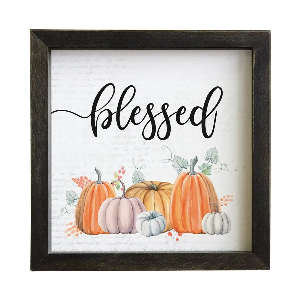 Blessed Pumpkins Framed Sign