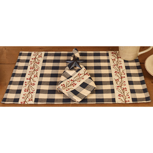 Primitive Berry Vine Check- Placemat