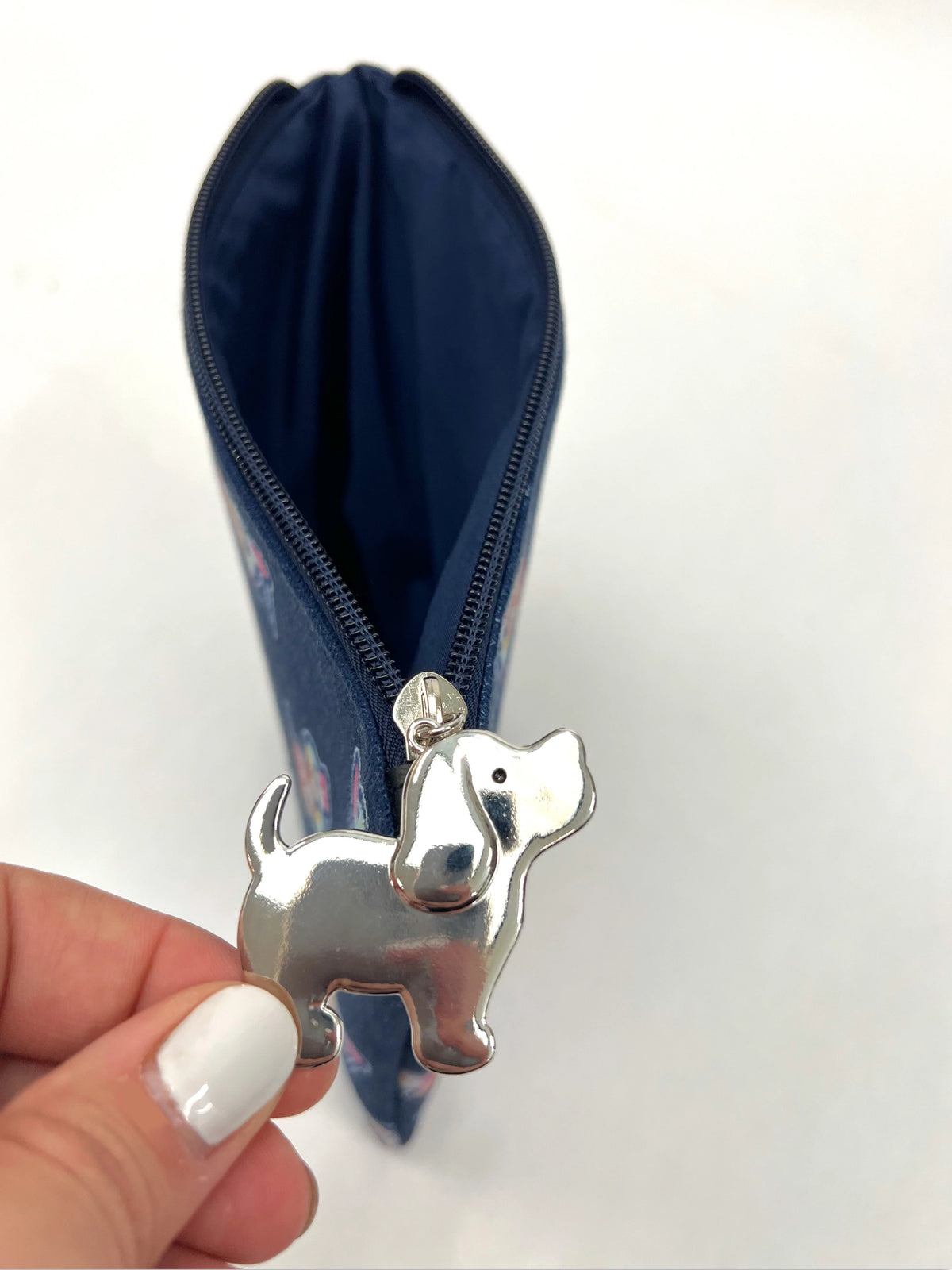 Puppie Love Navy Tie Dye Pup Zipper Pouch