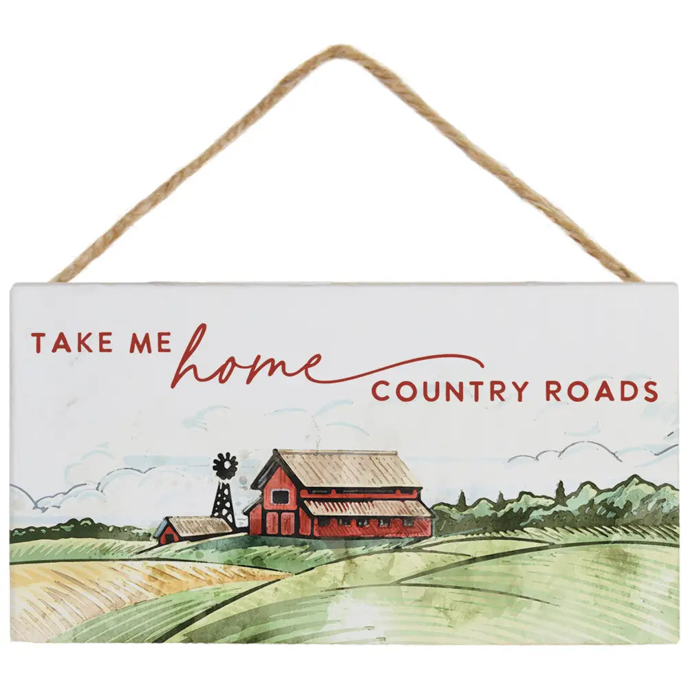 Country Roads Hanging Sign