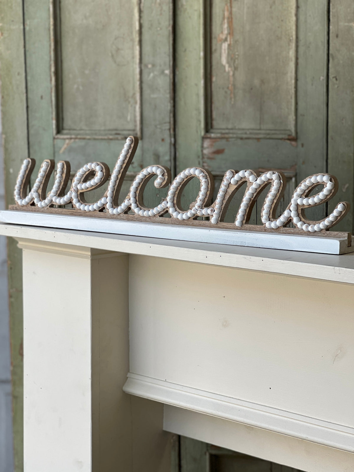 Welcombe Sign Beaded Welcome Sign - the olde farmstead