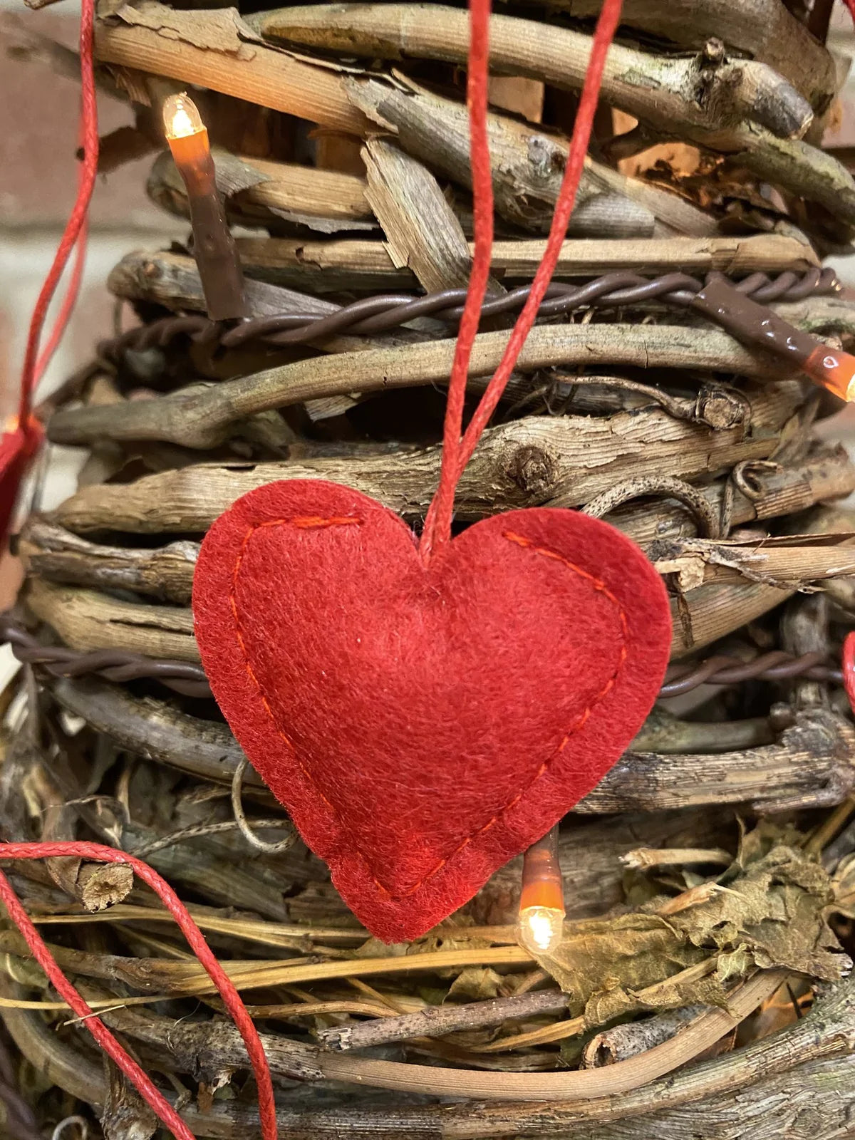 Fabric Heart Ornaments