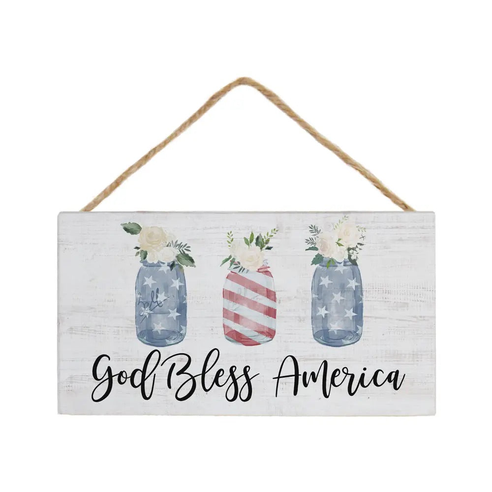 God Bless America Hanging Sign