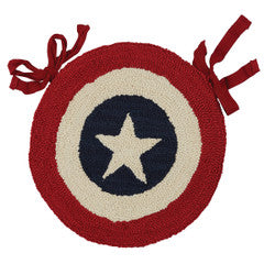 Americana Star Hooked Chairpad