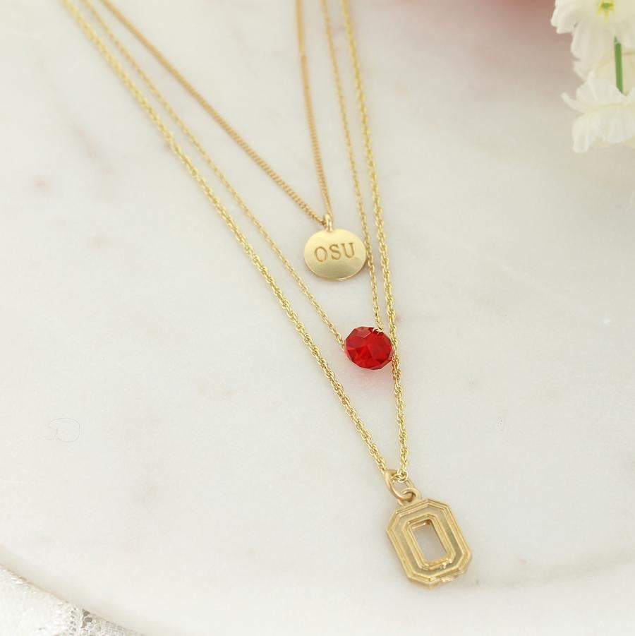 Ohio State Logo Trio Necklace