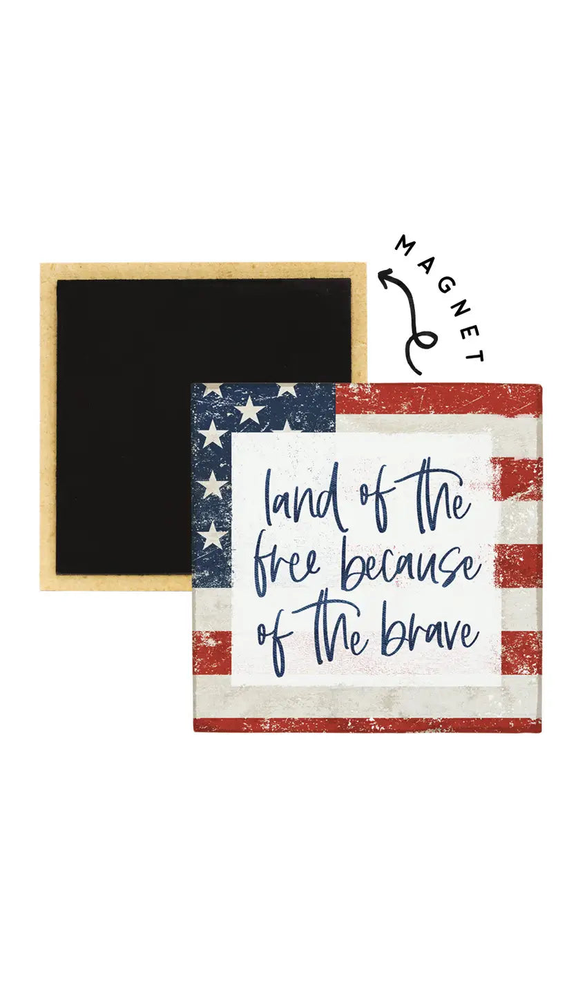 Land of the Free Square Magnet