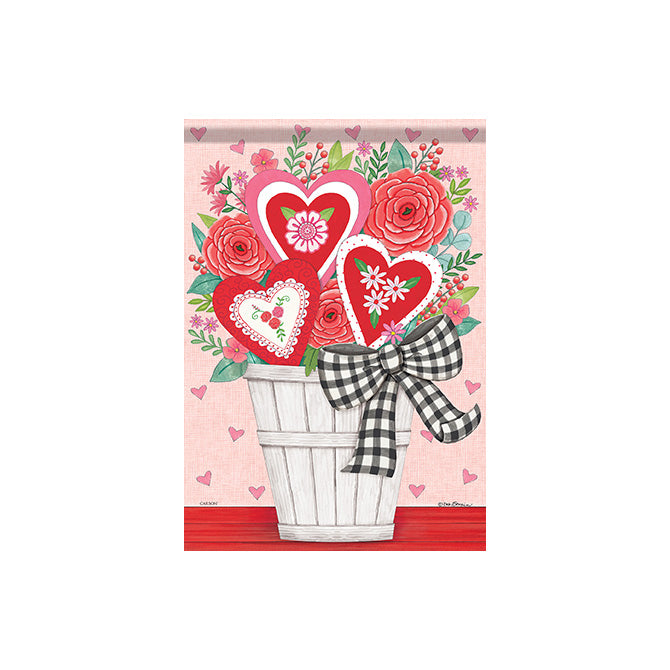 Valentine Basket Garden Flag