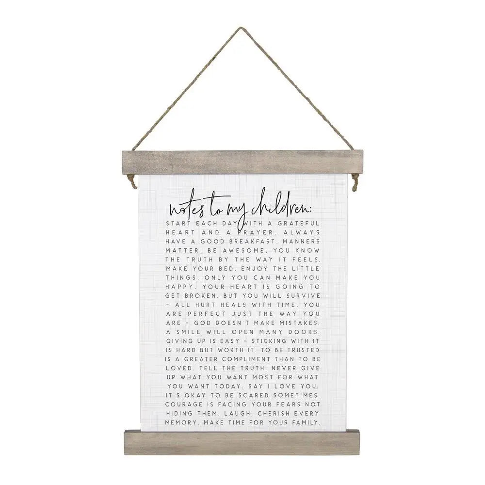 Notes to My Children Hanging Banner