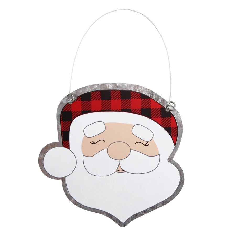 Santa Tin Ornament