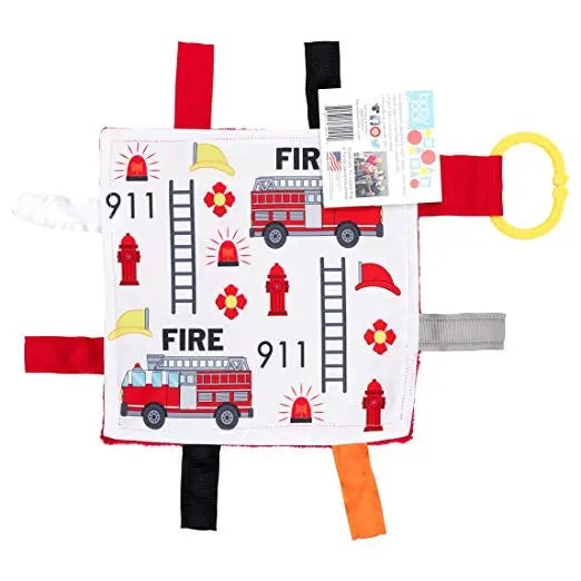 Firetrucks Crinkle Tag Square Toy