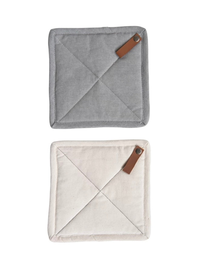 Pot Holder with Leather Loop