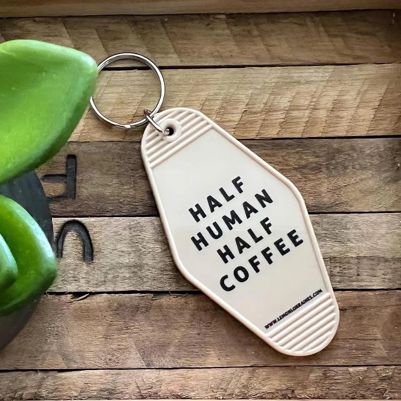 Half Human Half Coffee Keychain