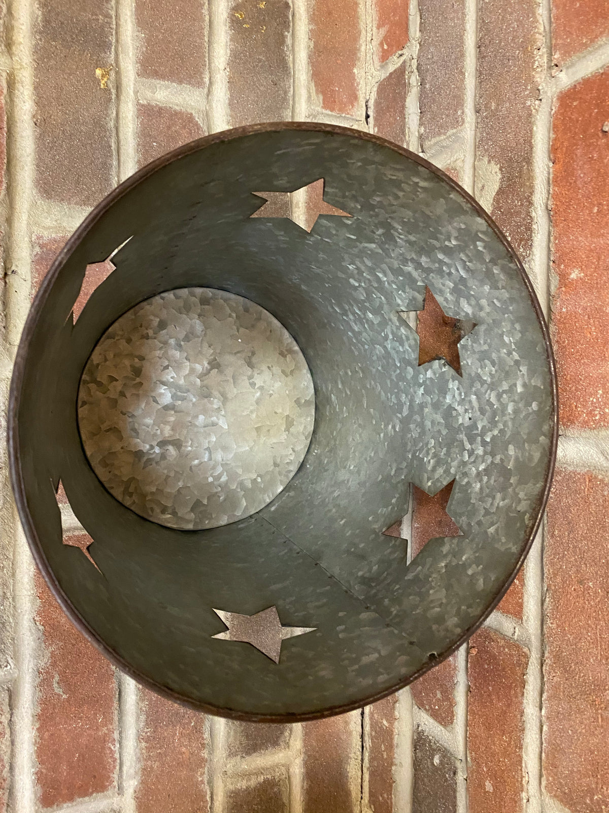 Galvanized Star Cut Out Bucket - Large