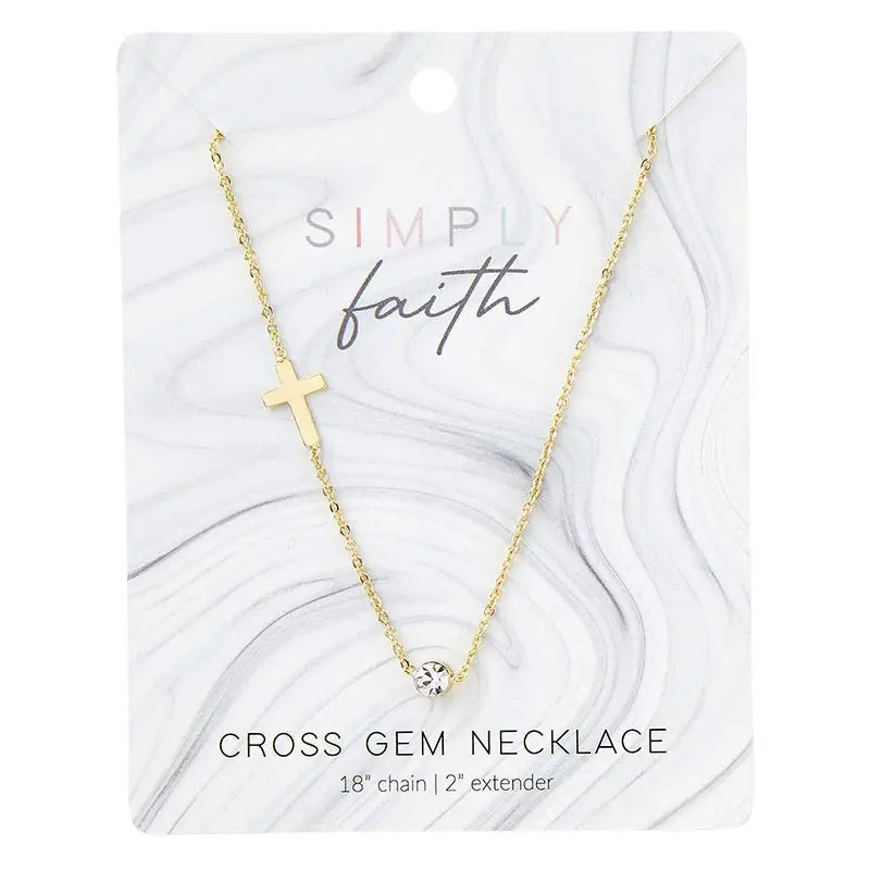 Cross & Rhinestone Necklace