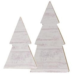 White Shiplap Trees - Set of 2