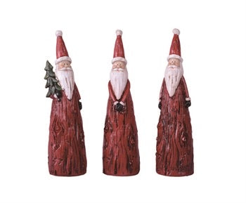 Wood Look Santa - Small - 3 Styles