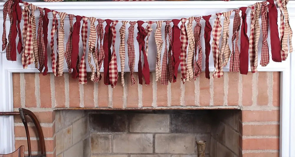 Red Fabric Ties Garland