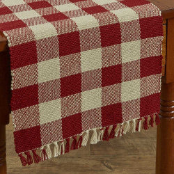 Wicklow Check 13x54 Table Runner - Garnet