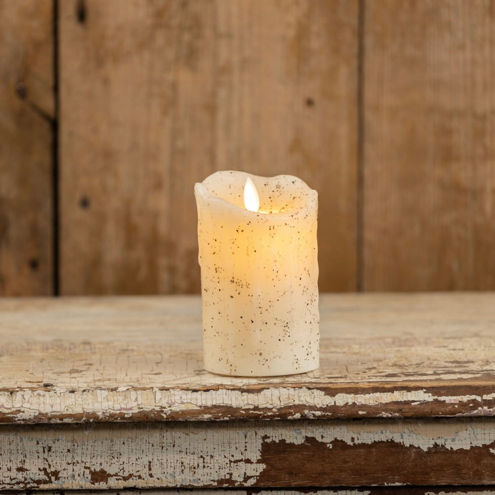 Moving Flame Cream Pillar Candle - 2 Sizes