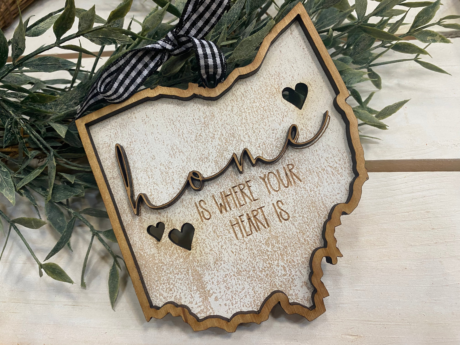 Handmade Ohio Home Script Ornament