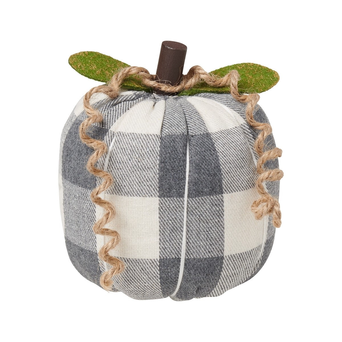 Medium Gray/White Check Fabric Pumpkin