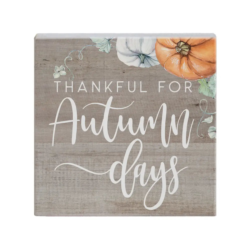 Autumn Days Block Sign