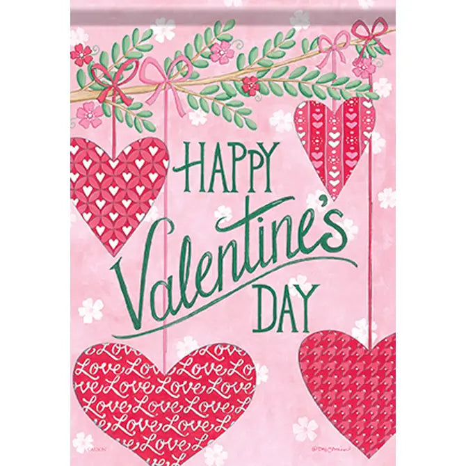 Hanging Hearts Garden Flag