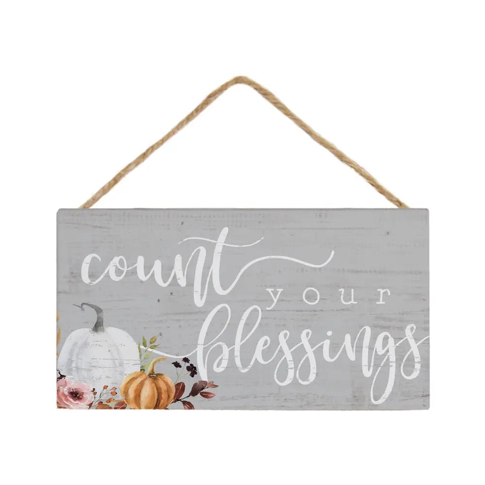 Count Your Blessings Hanging Sign