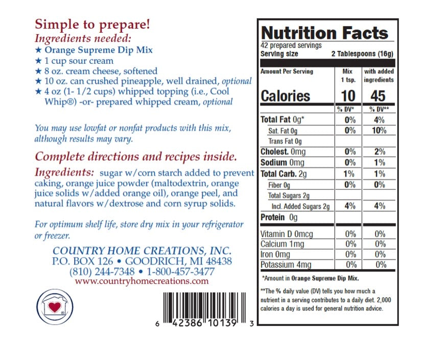 Orange Supreme Dip Mix