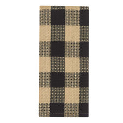 Wicklow Check Waffle Dishtowel - Black and Tan