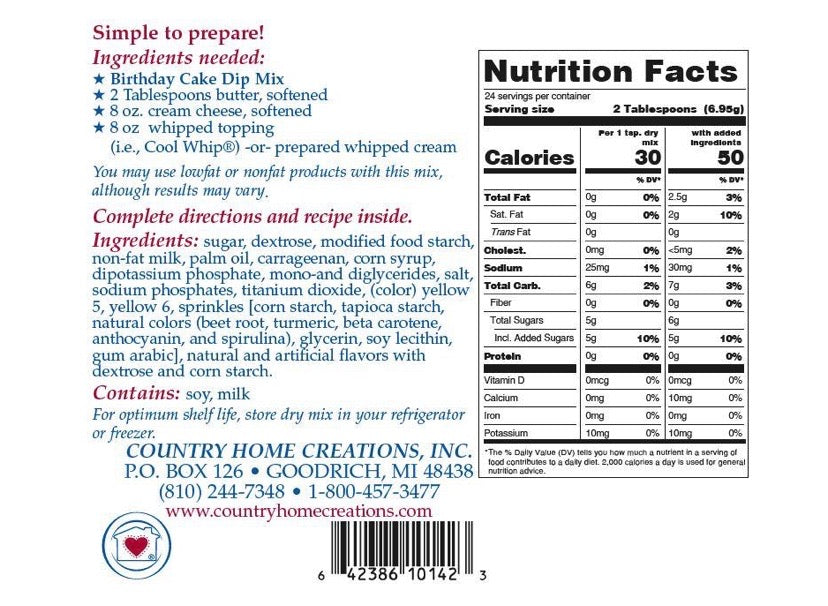 Birthday Cake Dip Mix