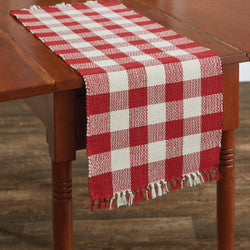Wicklow Check 36” Table Runner - Red &amp; Cream