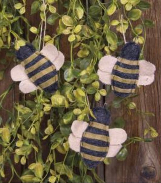 Mini Bee Ornaments - Set of 3
