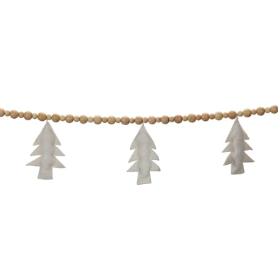 Bead & Tree Wool Garland