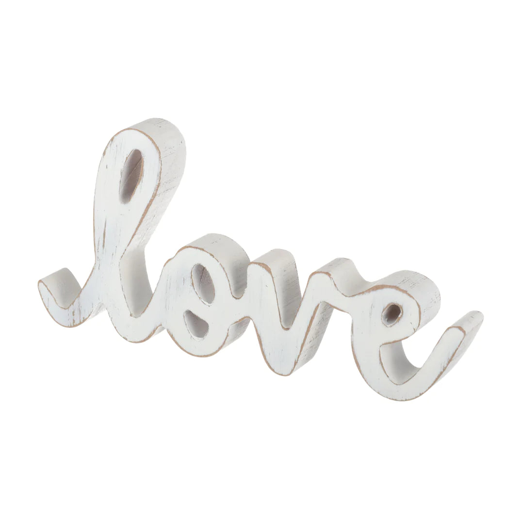 White Love Word Cutout
