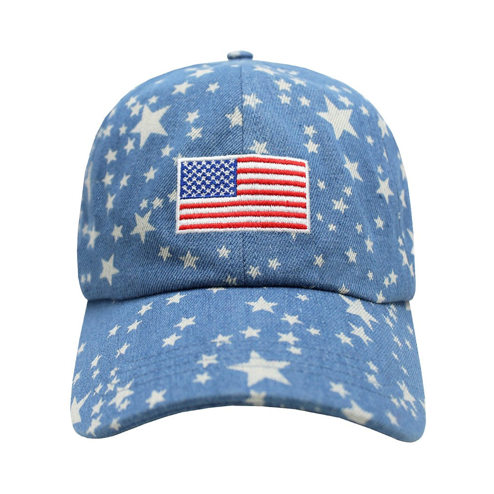 American Flag with Stars Baseball Cap