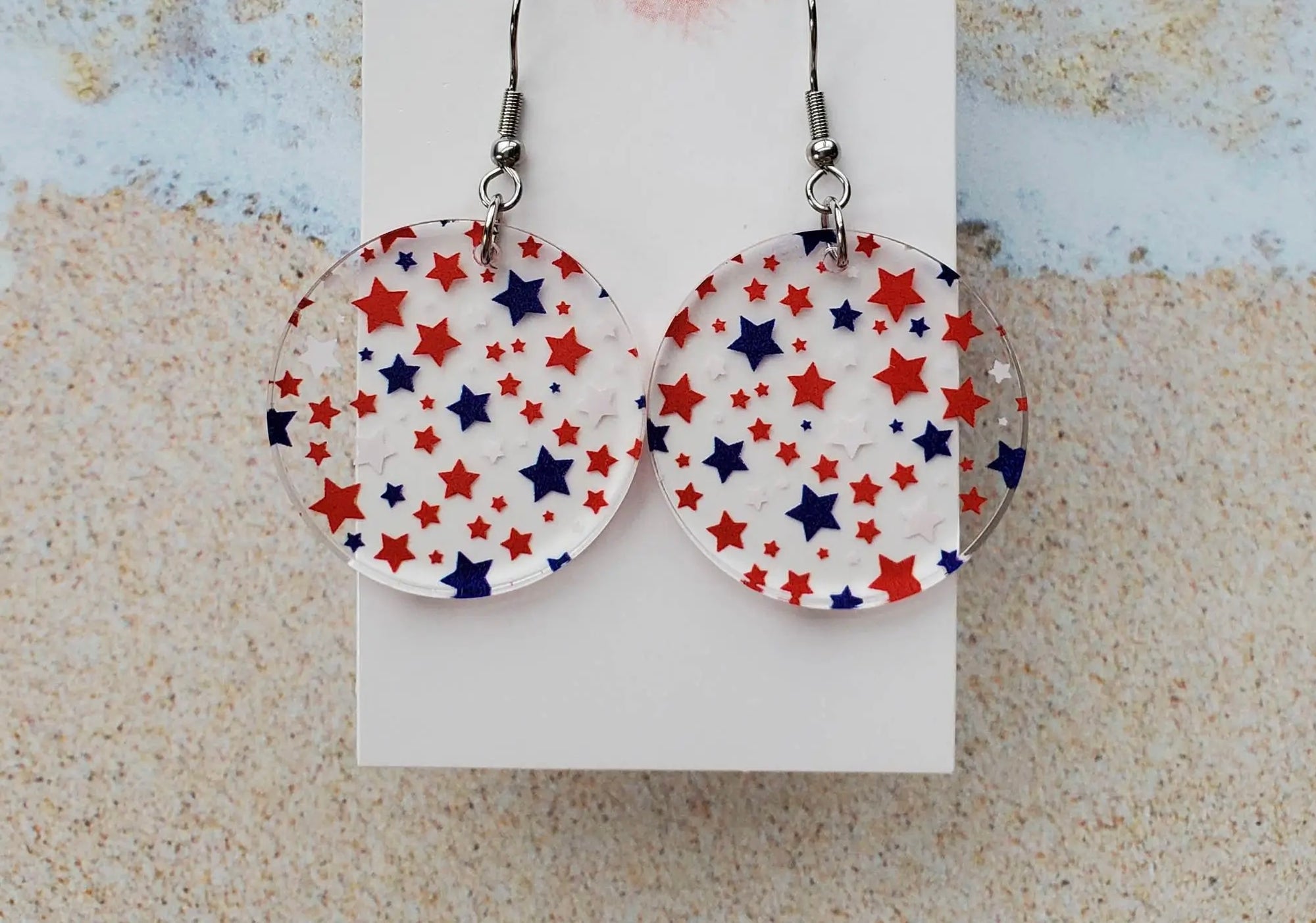 Patriotic Stars Acrylic Earrings