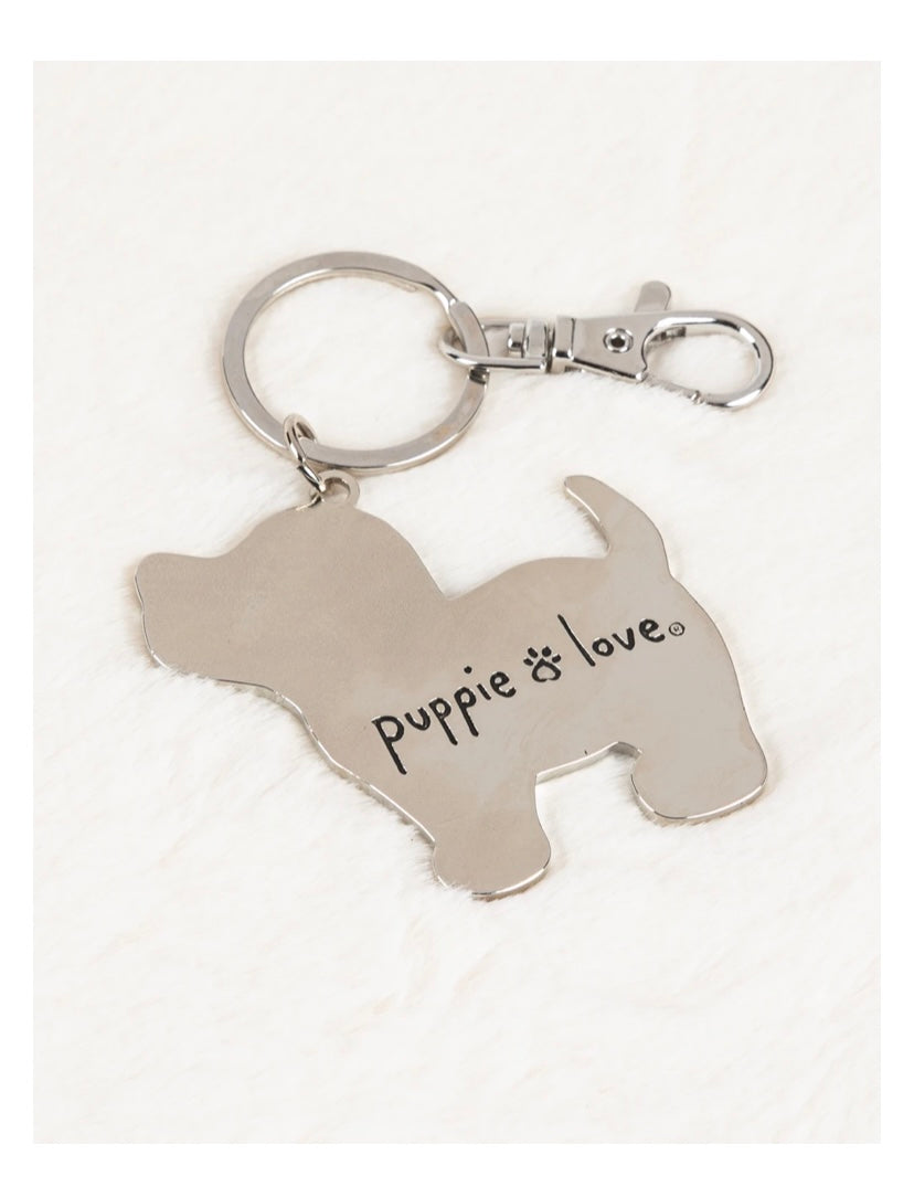 Puppie Love Sunflower Pup Key Ring