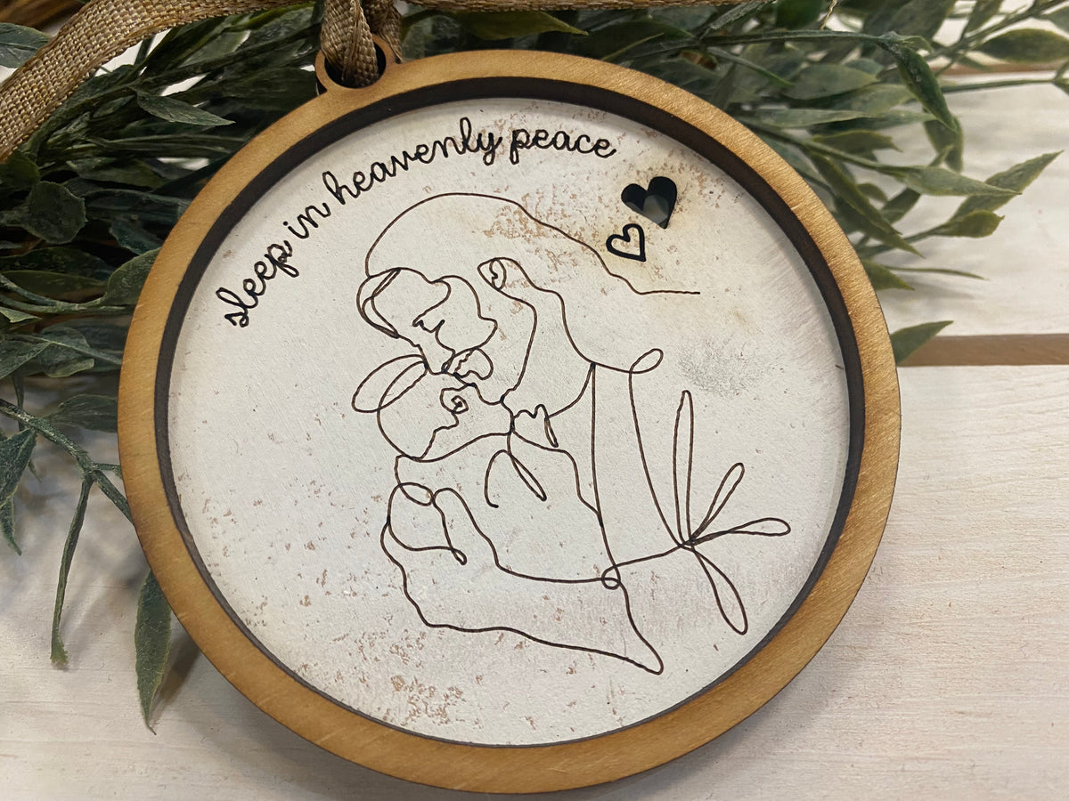 Handmade Baby with Jesus Memorial Ornament