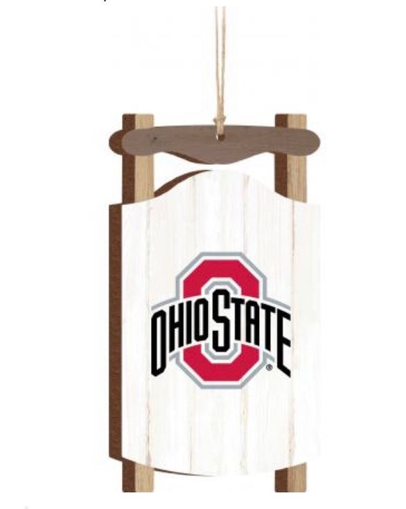 Ohio State Buckeyes Sled Ornament