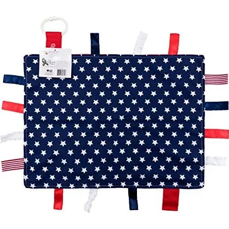 USA Flag Military Tag Blanket Lovey