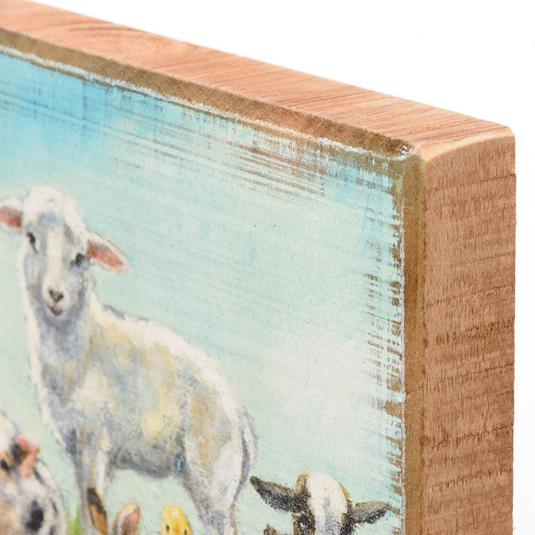 Young Farm Friends Block Sign