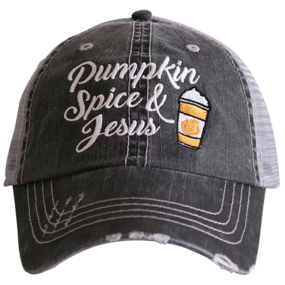 Pumpkin Spice & Jesus Trucker Hat