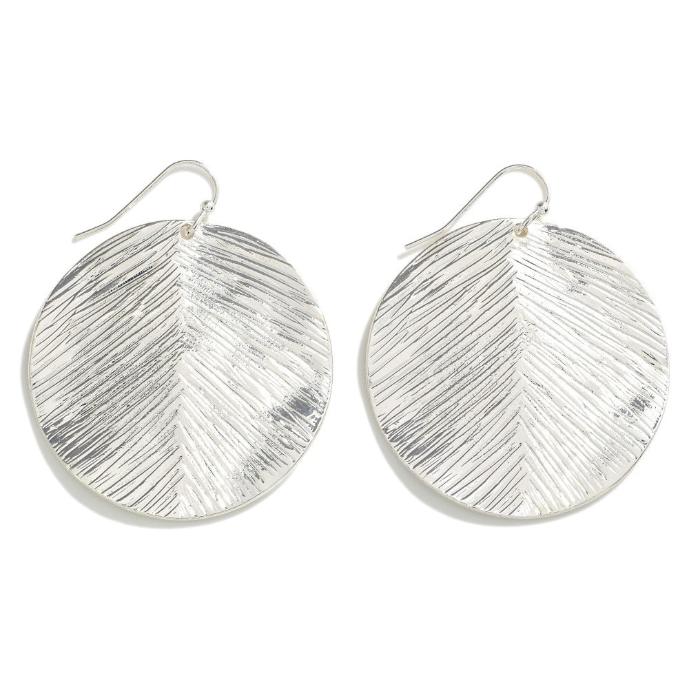 Circular Textured Metal Earrings - 2 Styles