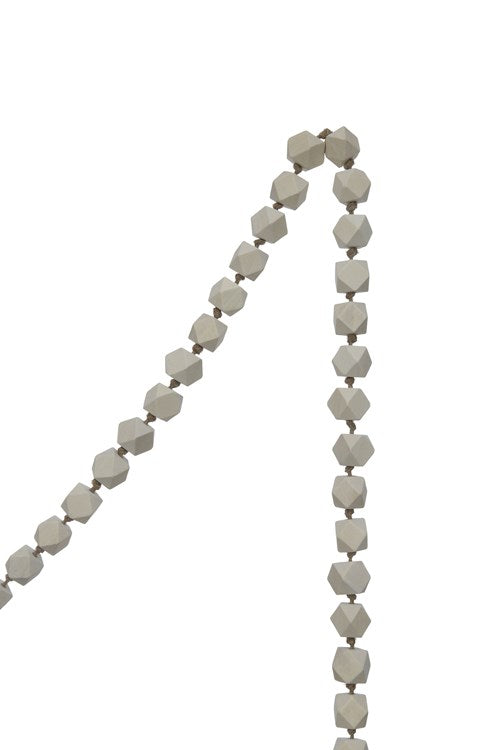 Wood Bead Garland - White