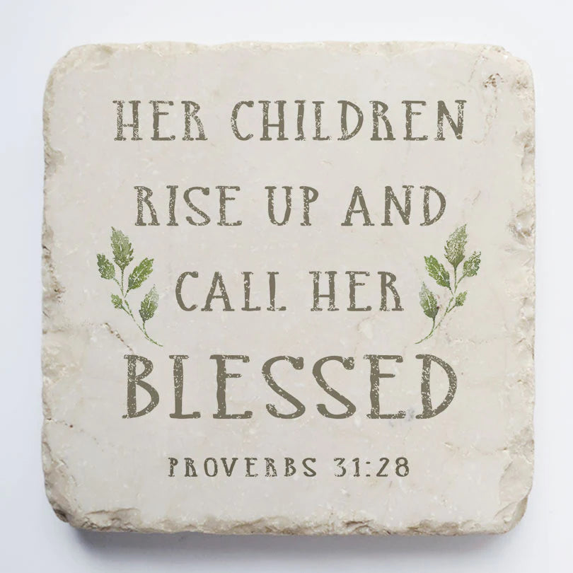 Her Children Rise Up Scripture Stone
